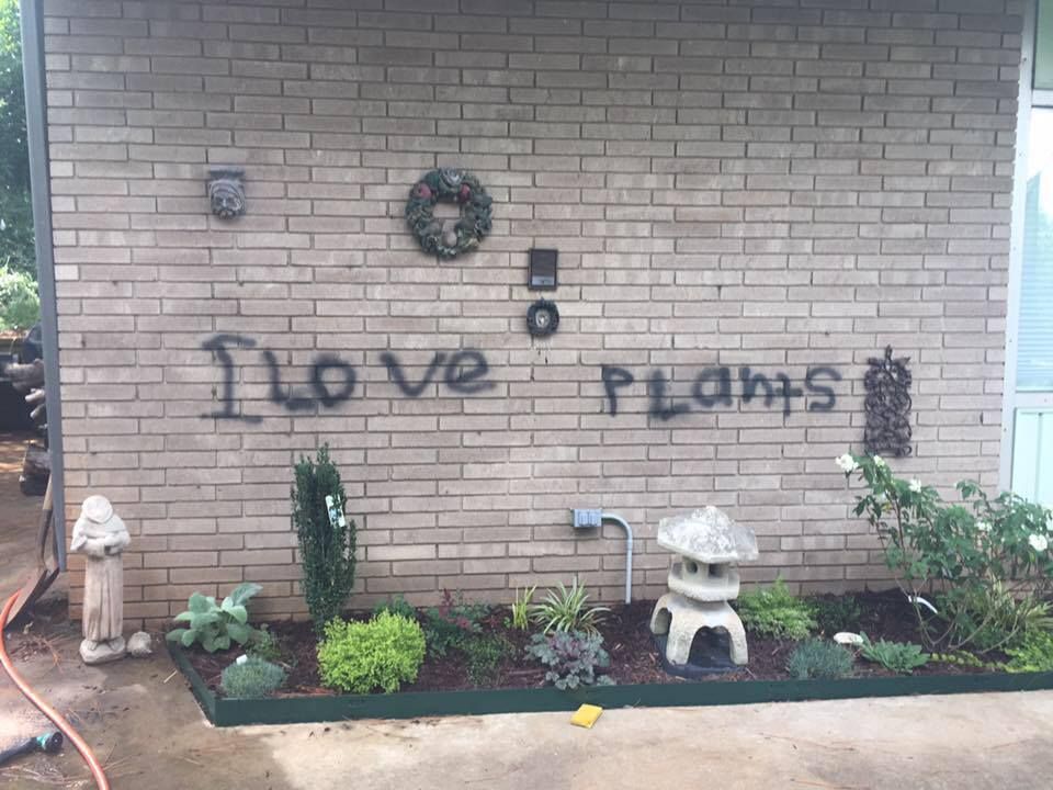 My friend's son, in his backyard garden, thought he was playing with removable "chalk spraypaint". He was not.