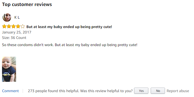 Found this Amazon condom review...