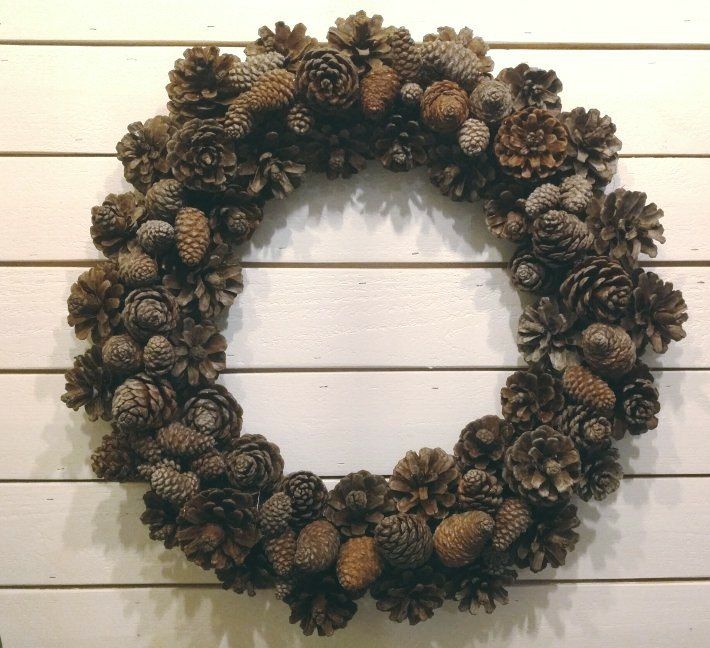 My husband doesn't pay attention to me so I bought this wreath at Hobby Lobby and told him I made it from pine cones I found in the yard. He now thinks I'm a craft wiz. We don't even have a pine tree!