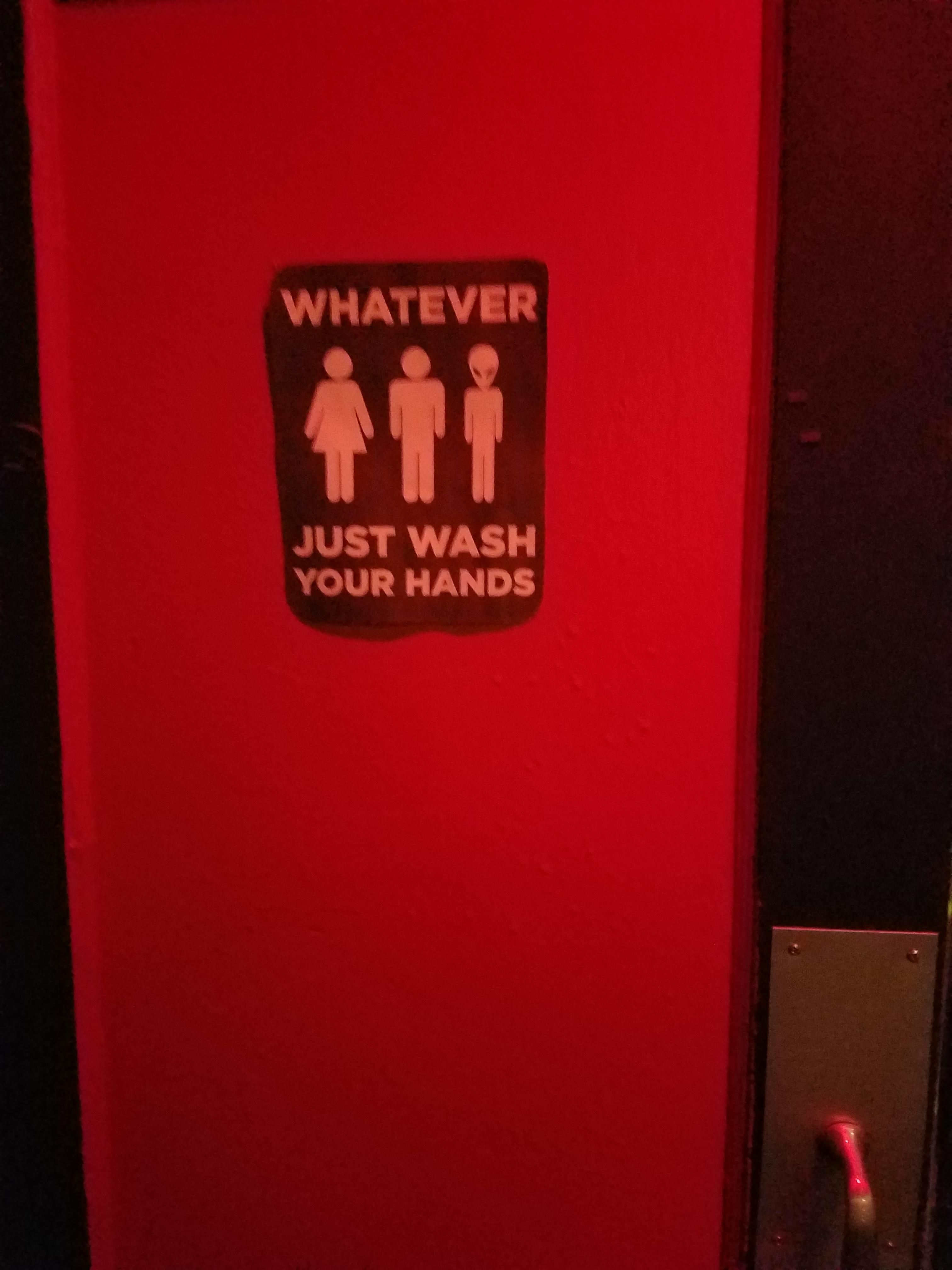 In addition to a kids menu, my local dive bar also has a gender and species neutral bathroom