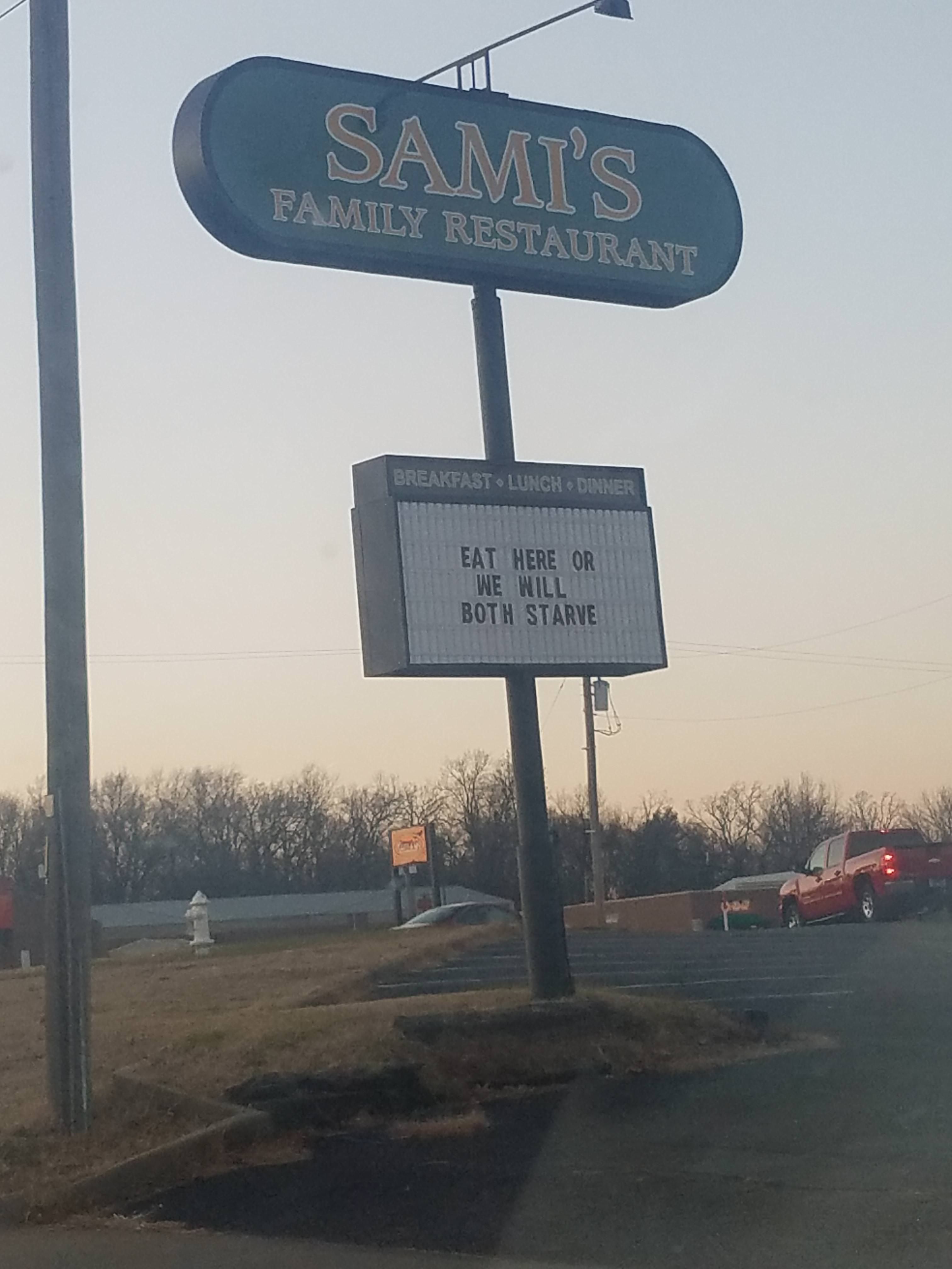 This restaurant sign