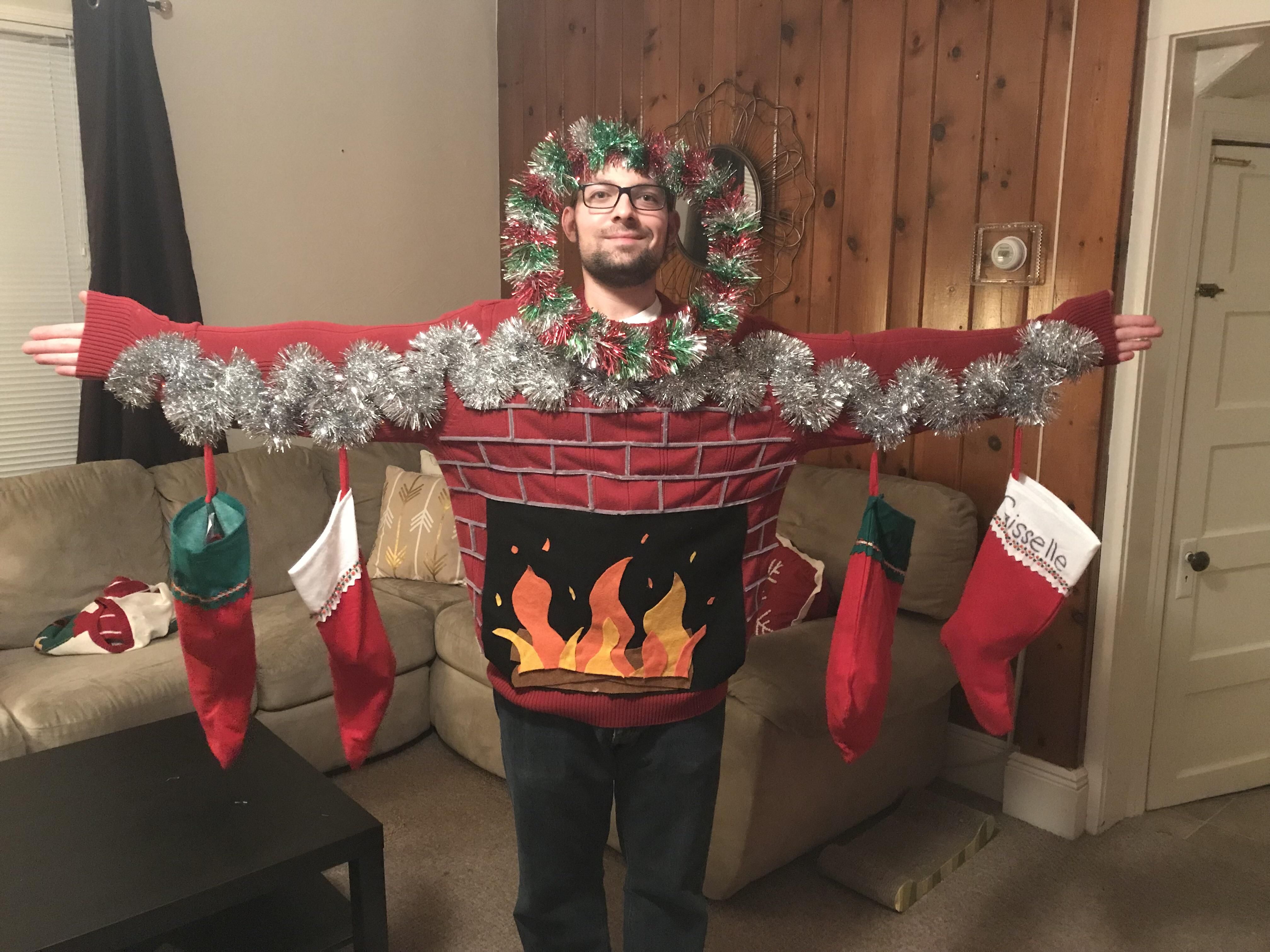My friend just won 100$ for his workplace’s Ugly Sweater Contest.