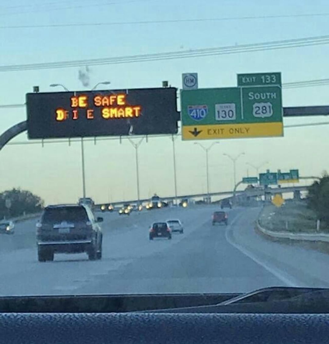 This is what my friend saw when she was driving home for the holidays.