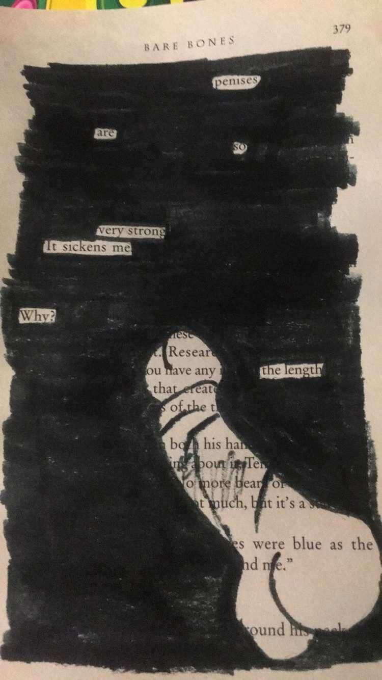 My GF just started doing blackout poetry...