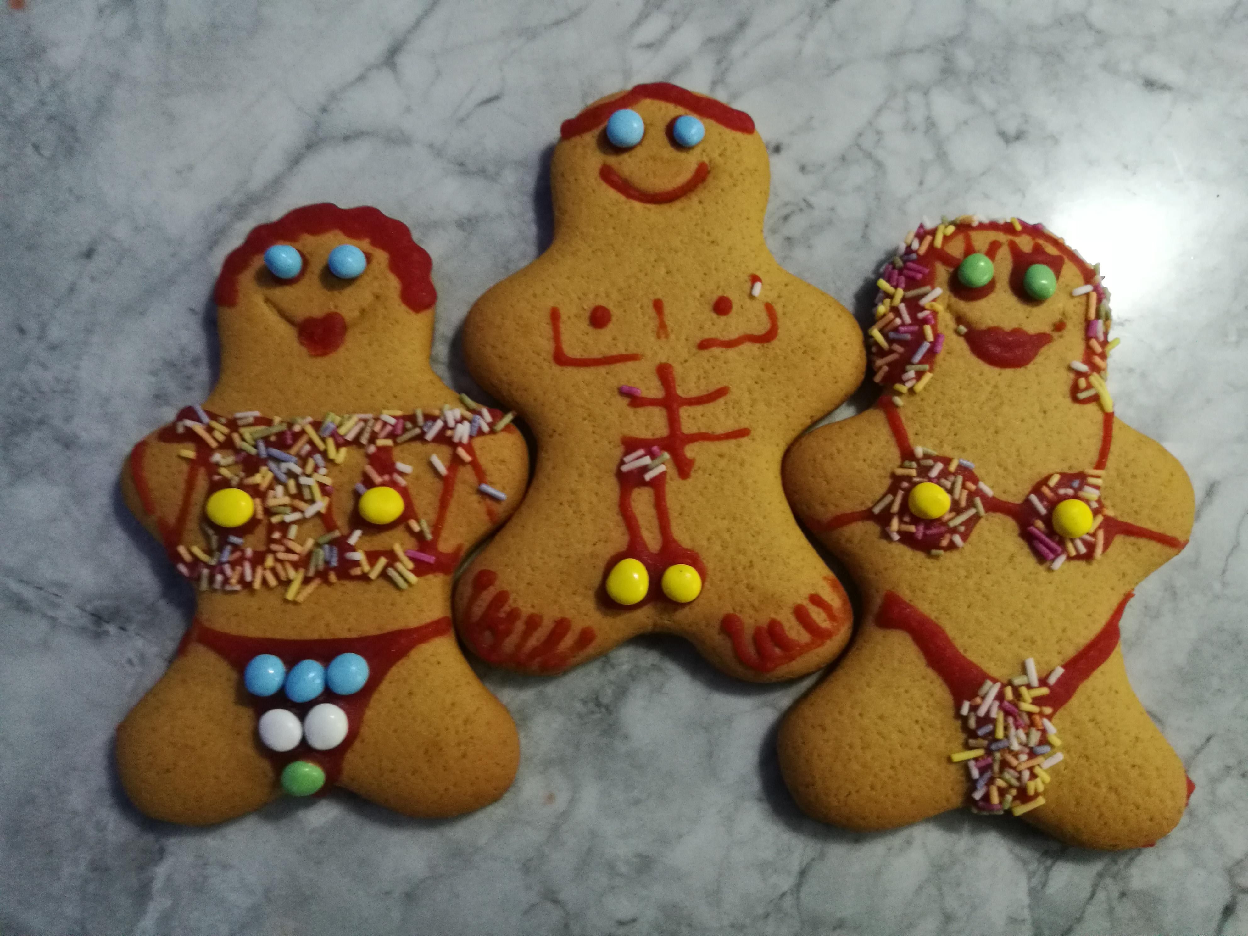 We left our 15 year old daughter to decorate the Gingerbread People.