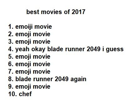 end of the year -> top ten time