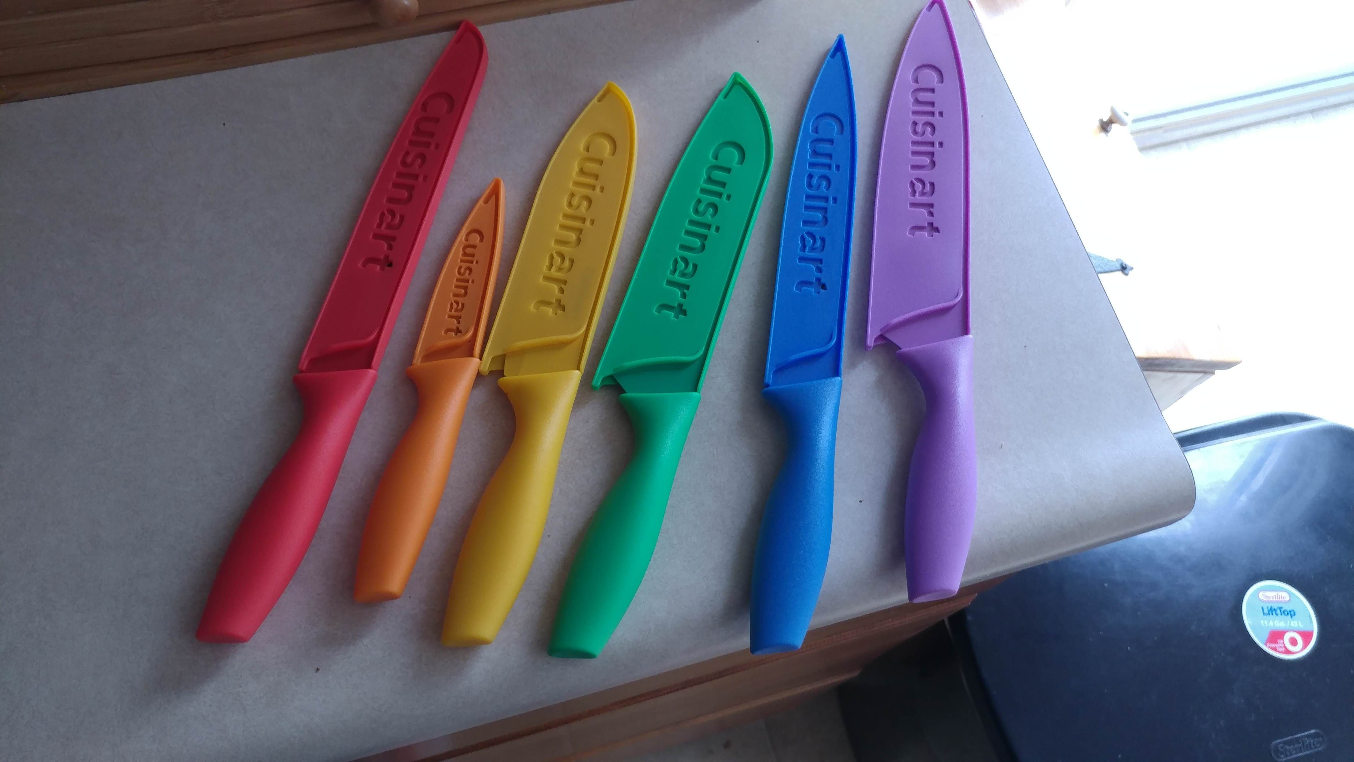 Gift from the in-laws: Kitchen knives that look like baby toys. We have a toddler.