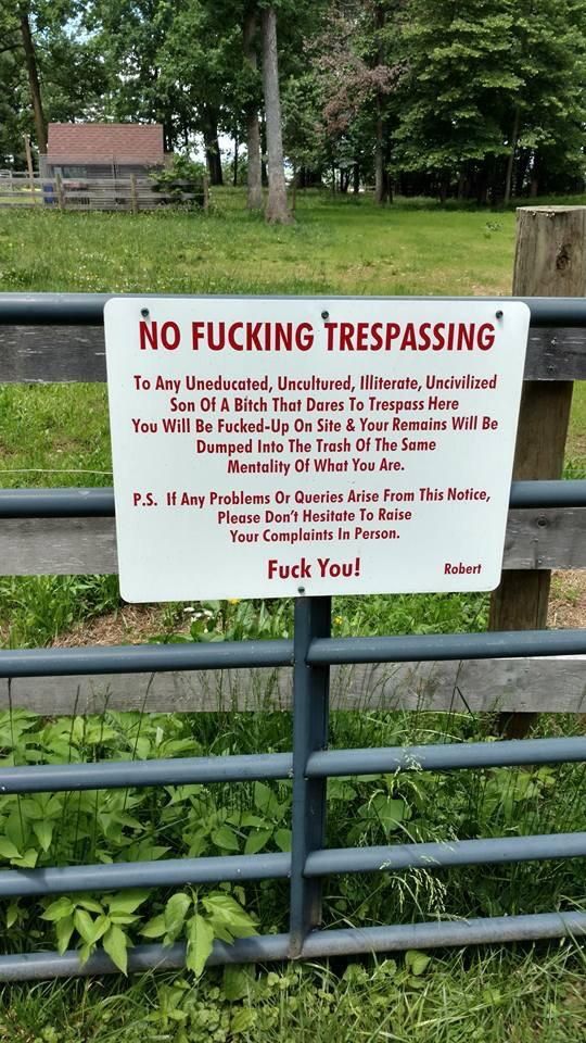 My lovely neighbor put up this sign to protect his place...