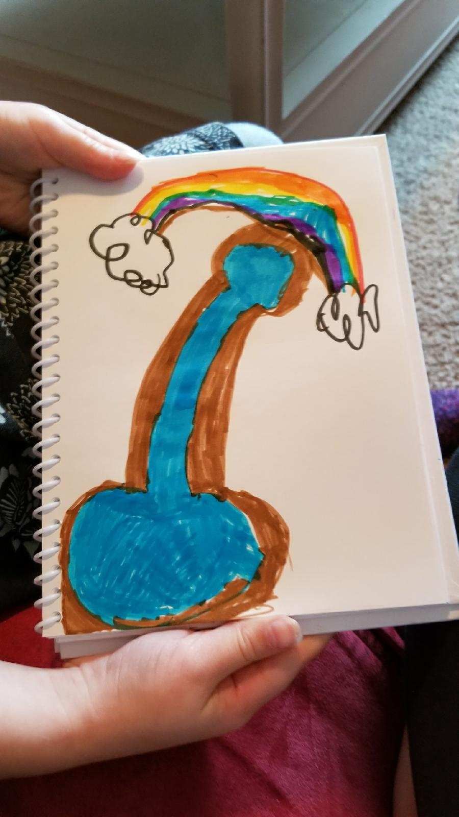 My daughter drew a river and lake.