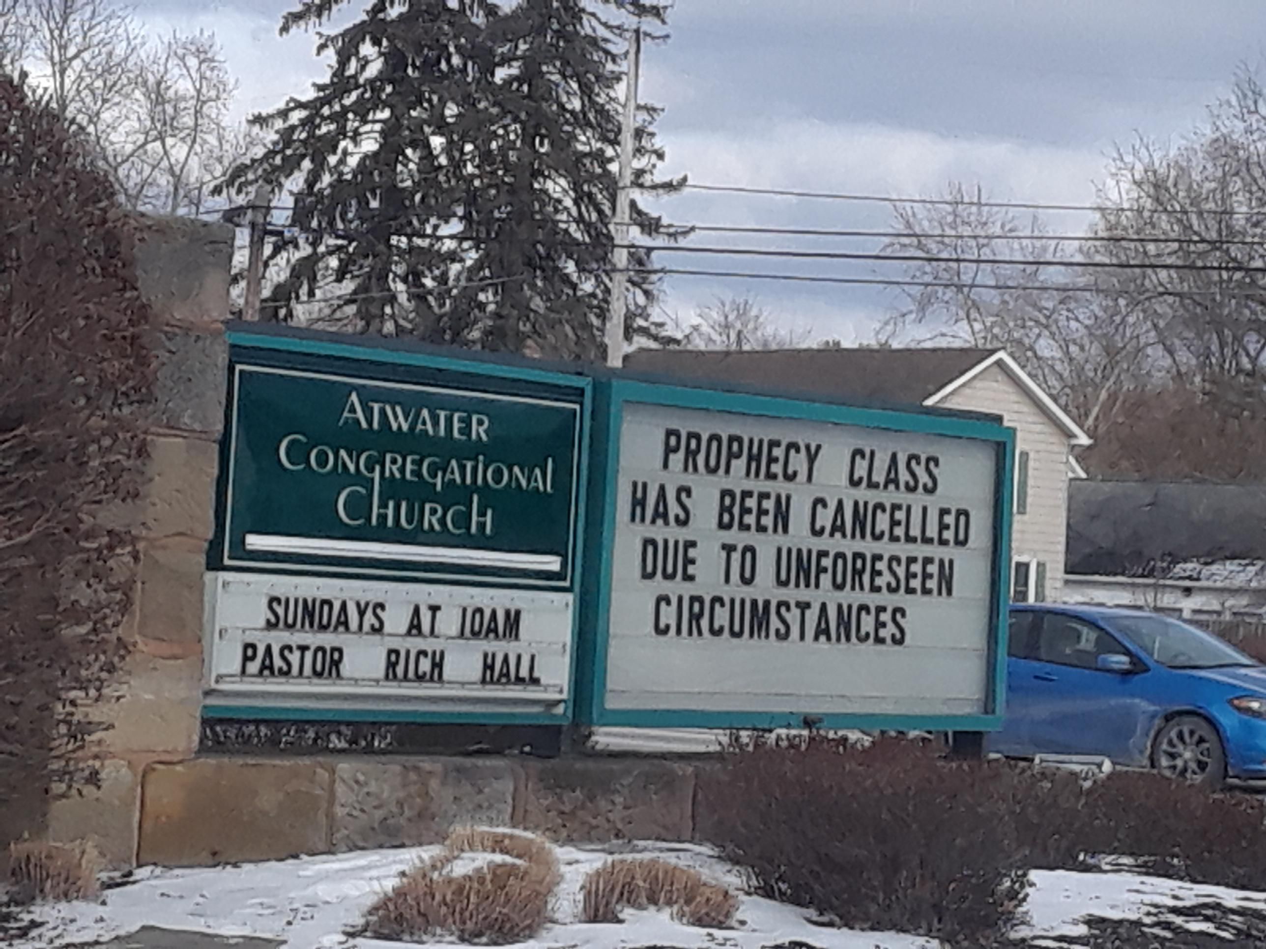 Our town church ofter has clever headlines.
