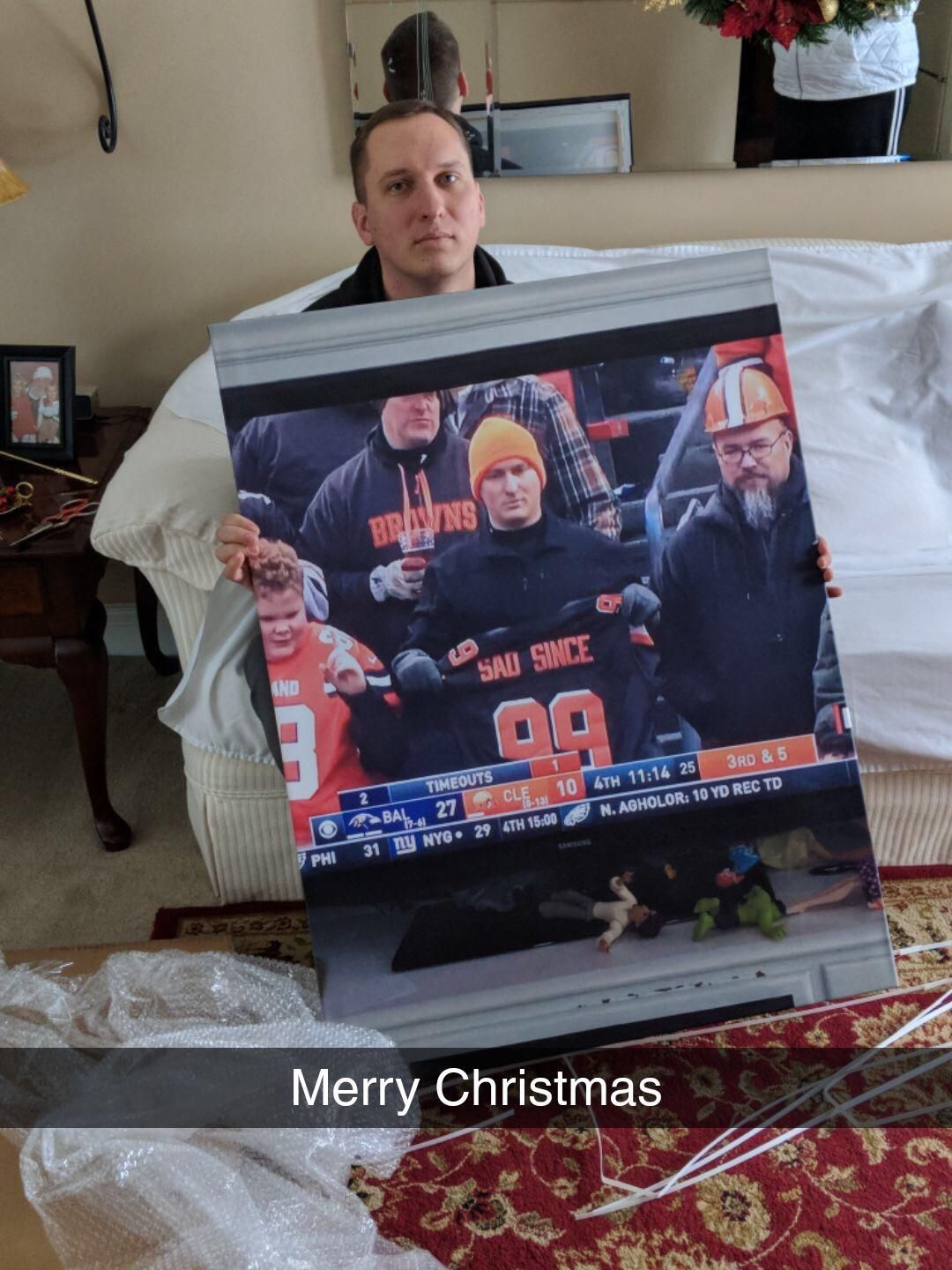 My buddy's brother got a picture of himself for Christmas.