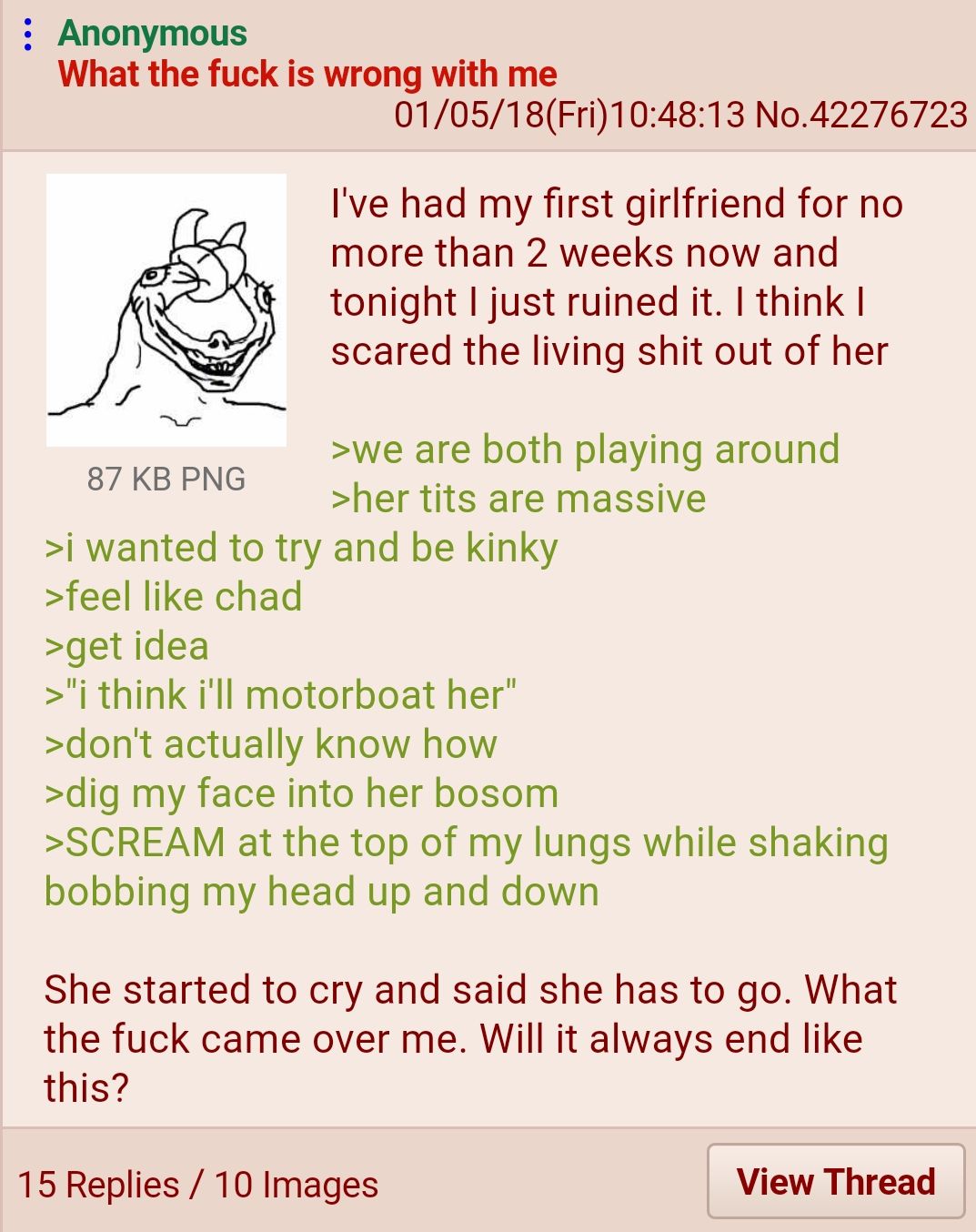 Anon gets dumped