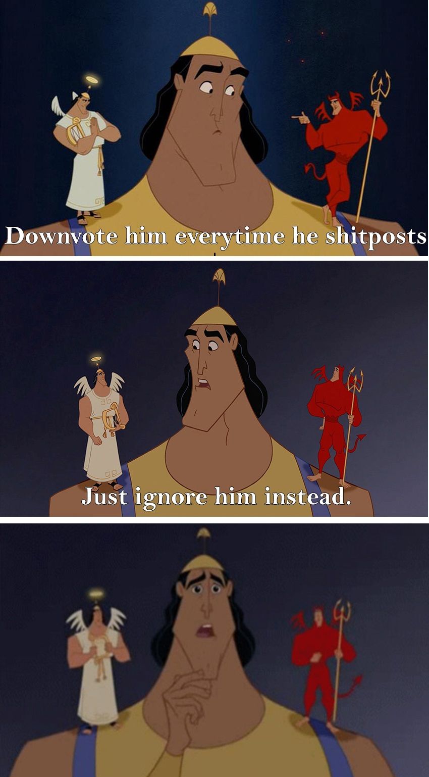 When someone admits they'll just upvote themselves back if I downvote them.