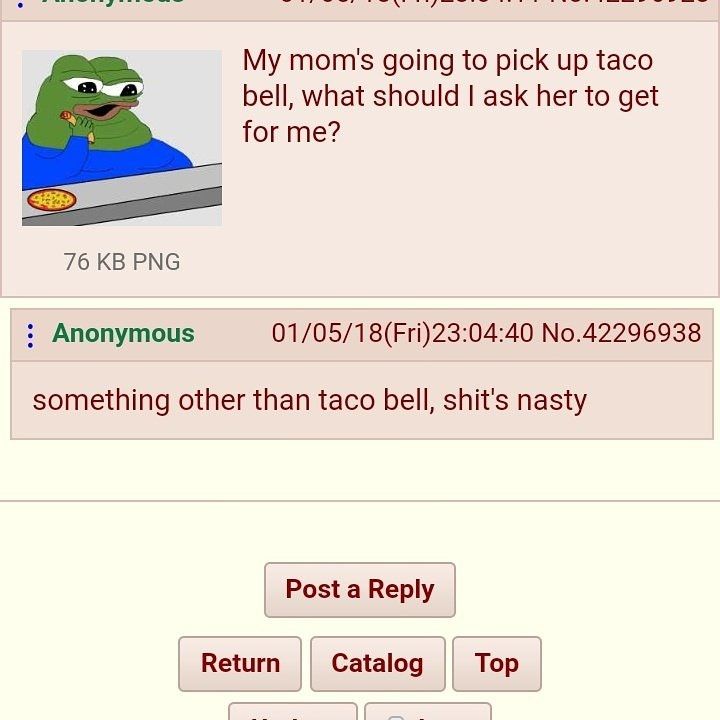 Anon gets taco bell