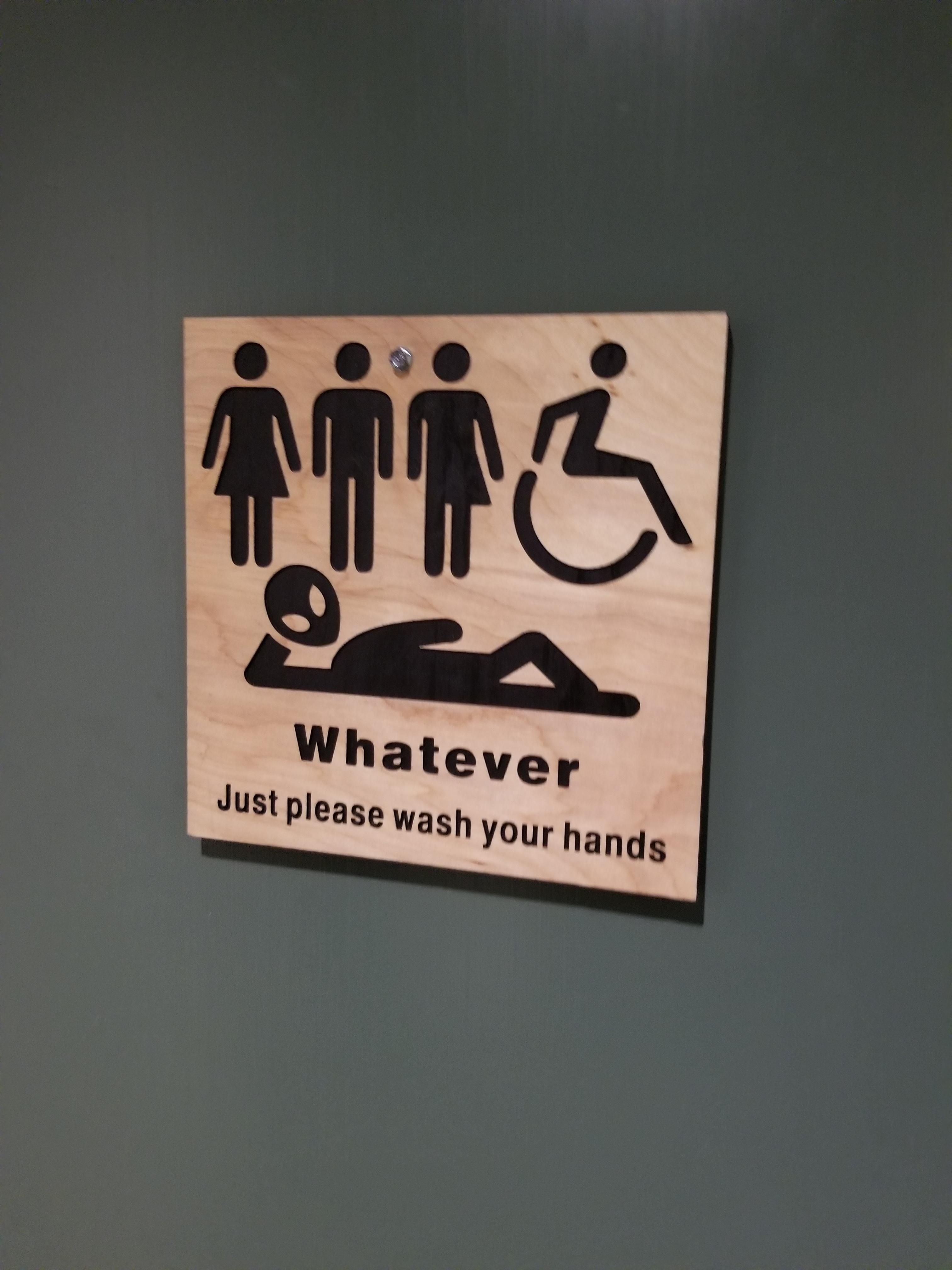 These bathroom signs