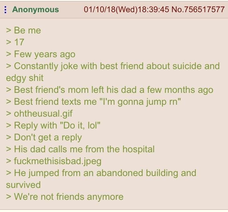 Suicide is not a joke eks dee