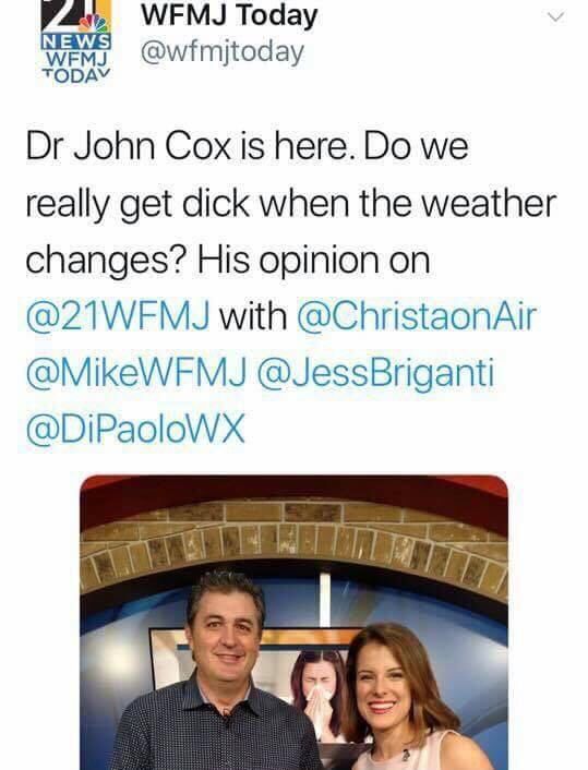 My friend was interviewed on local news today resulting in the station tweeting my all time favorite typo.
