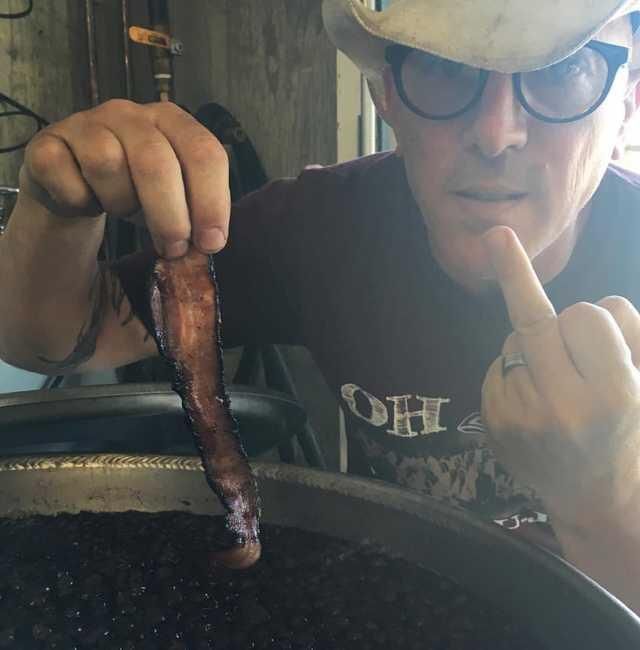 Maynard J. Keenan from Tool was asked if the wine he sold was vegan. He replied with this picture...