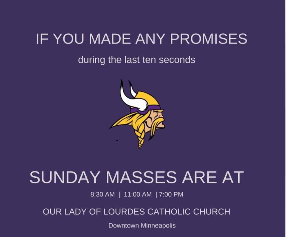 Minneapolis Catholic Church posted this in response to last night’s last second touch down