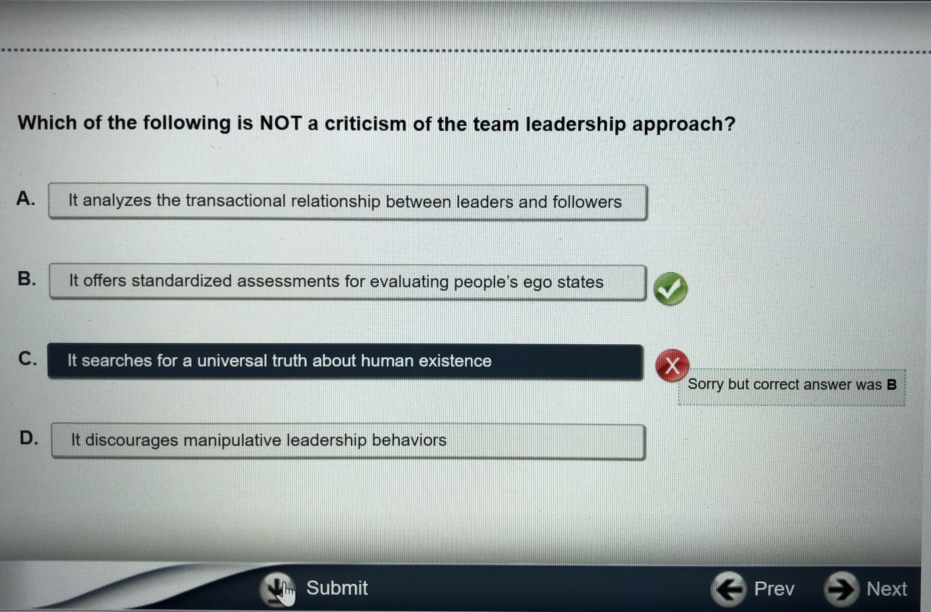 i thought i was taking a quiz in leadership, not philosophy