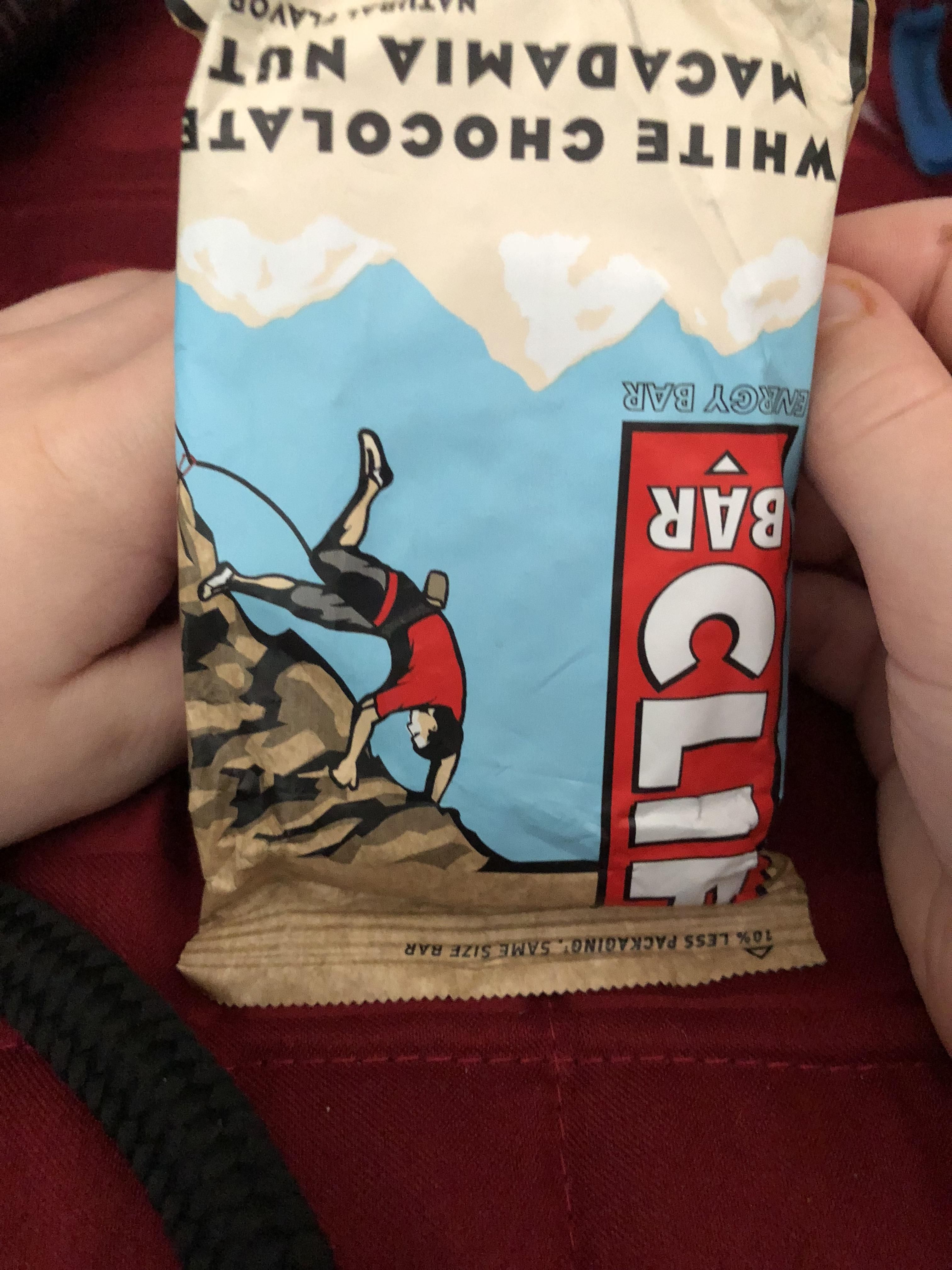 My Six Year Old Son Pointed Out When You Hold A Clif Bar Upside Down It Looks Like “The Last Moment Of That Guy’s Life”