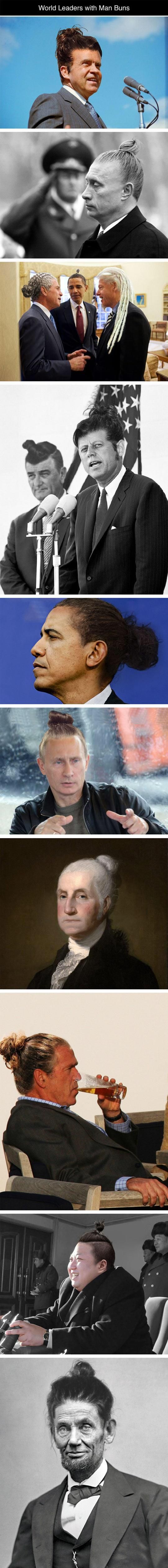 World leaders with man buns. For all your man bun needs.