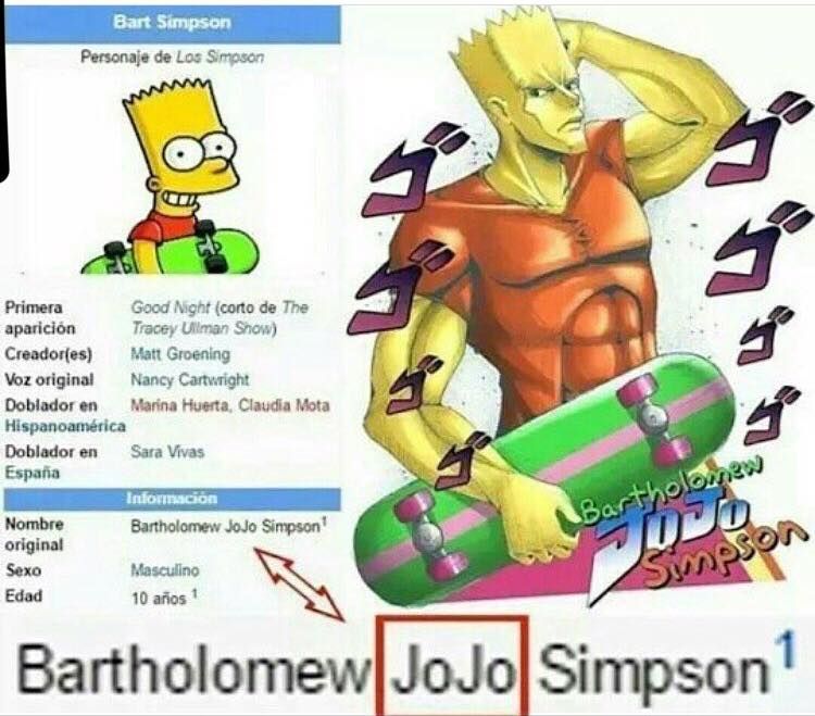 Bart is a JOJO!