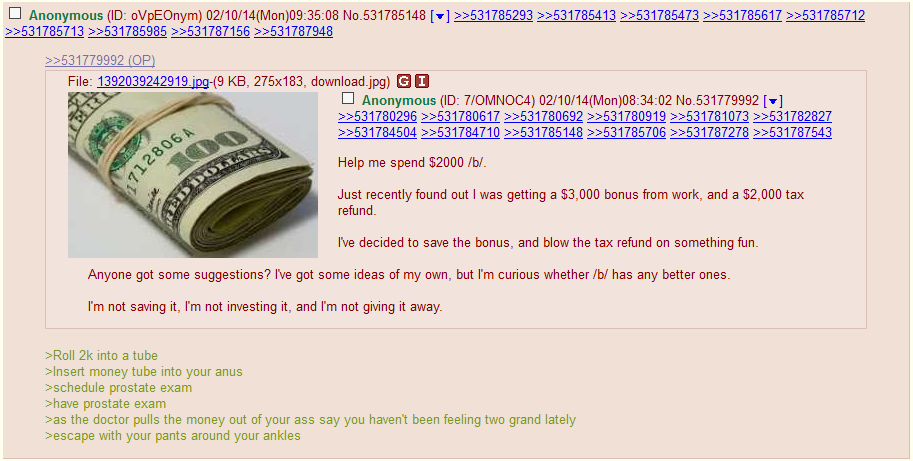 Anon has some money