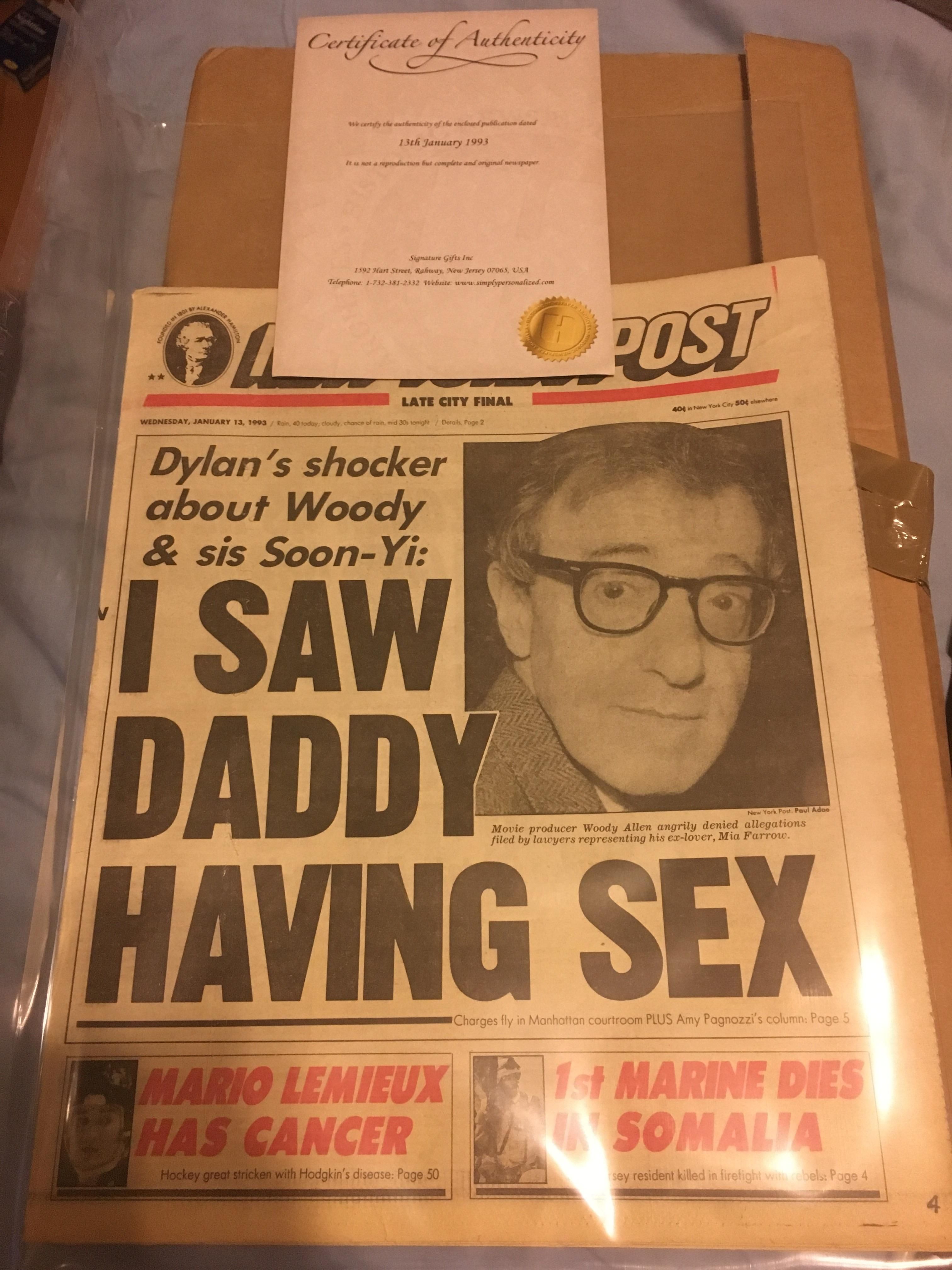 I got my friend an authentic newspaper from her actual date of birth as a gift. You don't get a chance to see it before it comes...