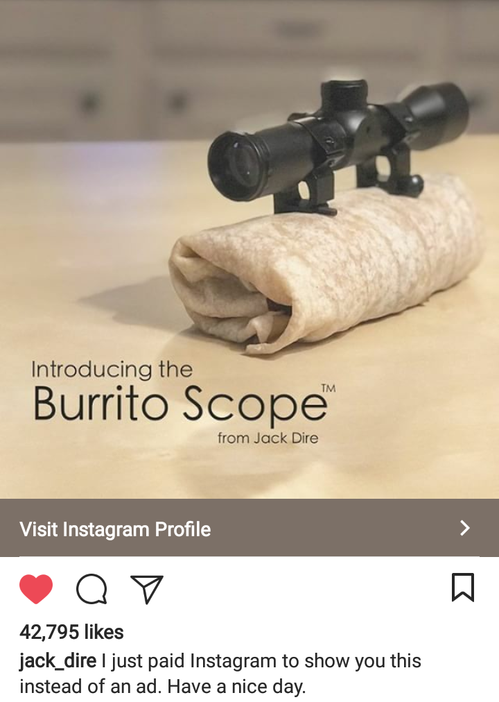 When you're tired of instagram ads