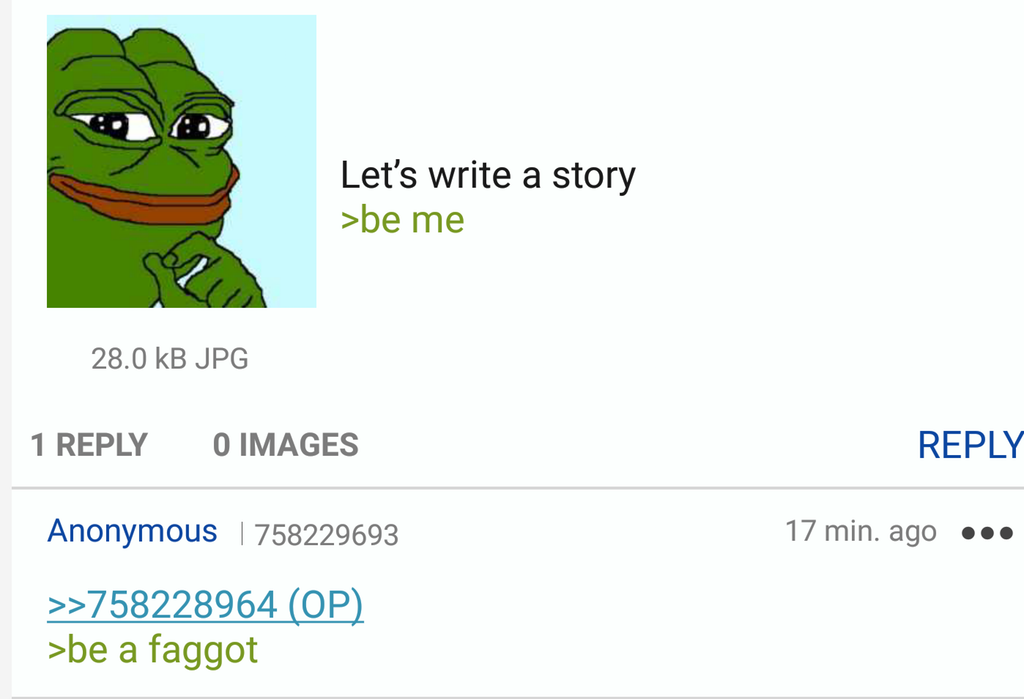 Anon starts a greentext