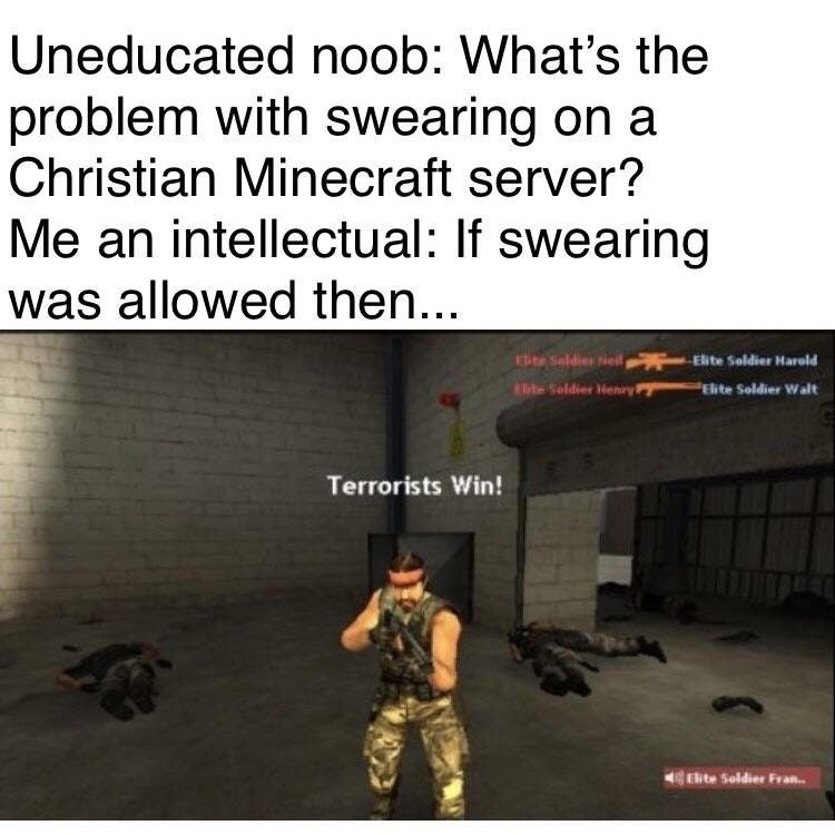 no swearing on the Christian Servers!!