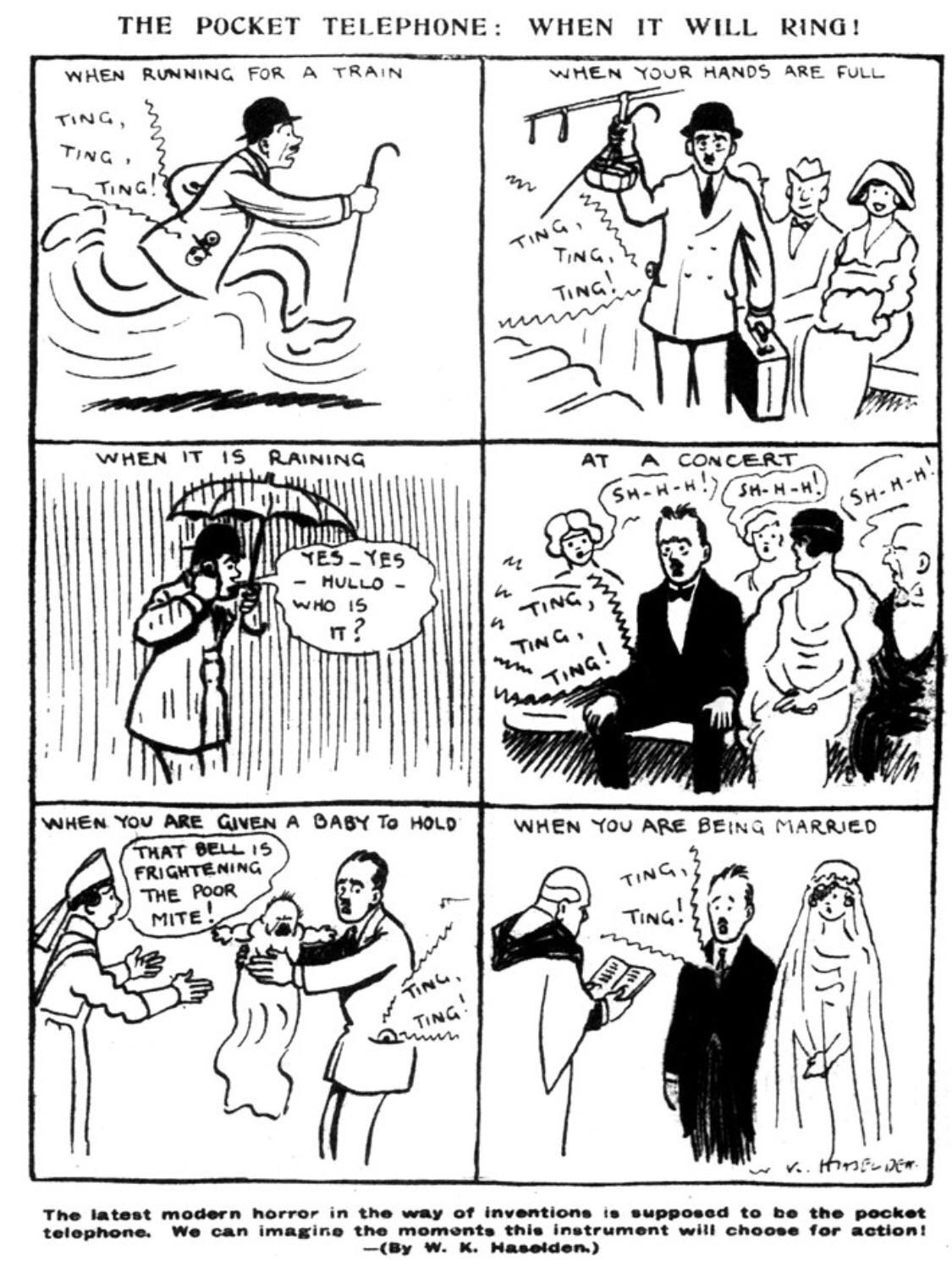 1920s comic strip predicting the mobile phone.