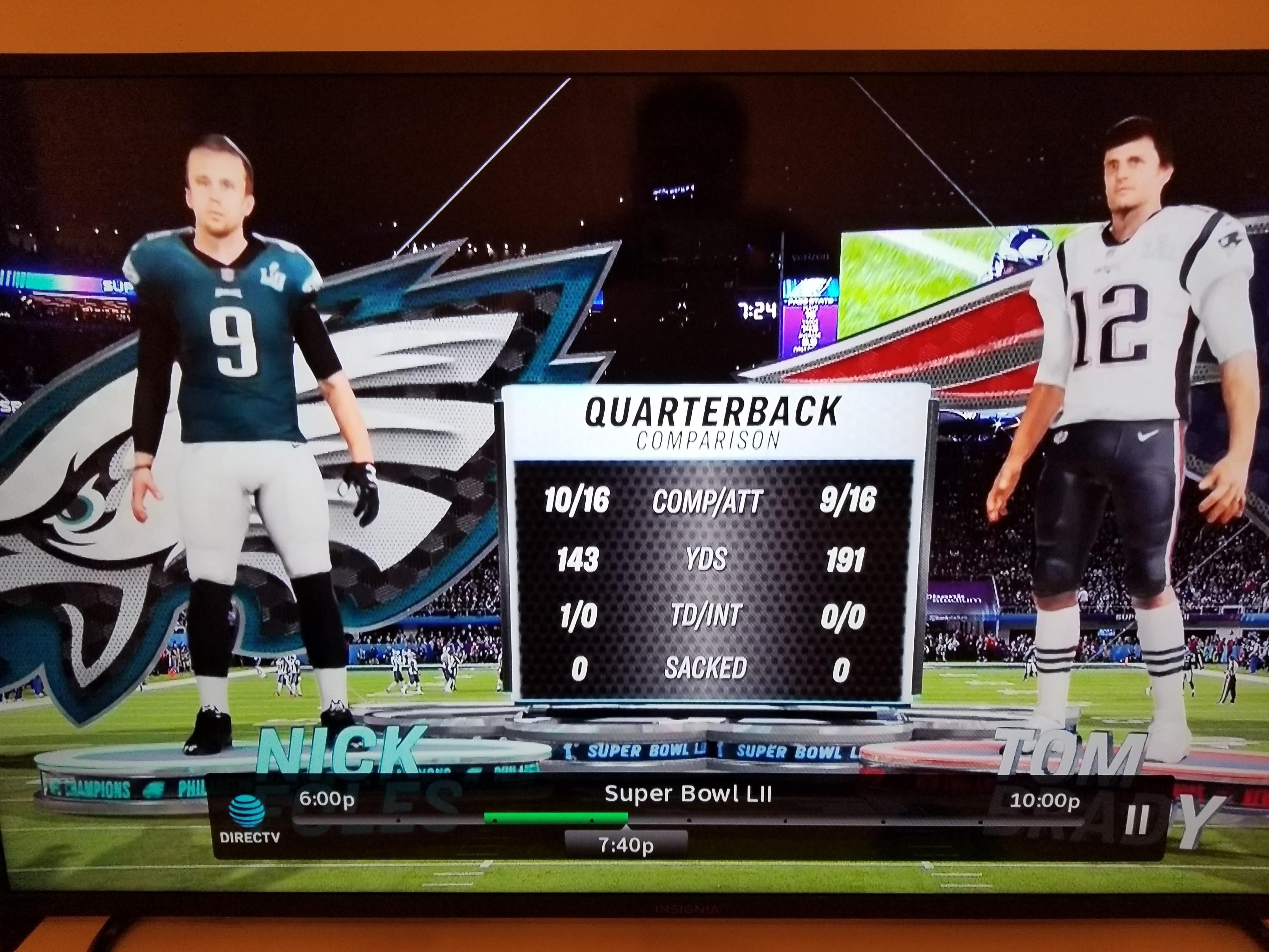 Glad I'm watching madden 2005 this evening