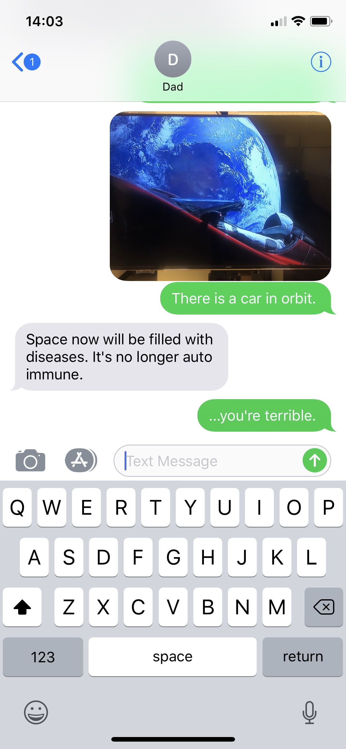 My father is the king of space related dad humor.
