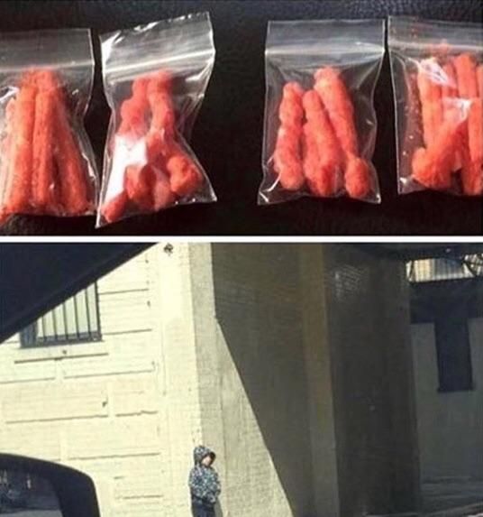 A kid got caught at school selling bags of Cheetos for .25/bag.