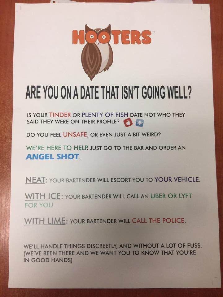 A first date at Hooters might have been the first red flag...