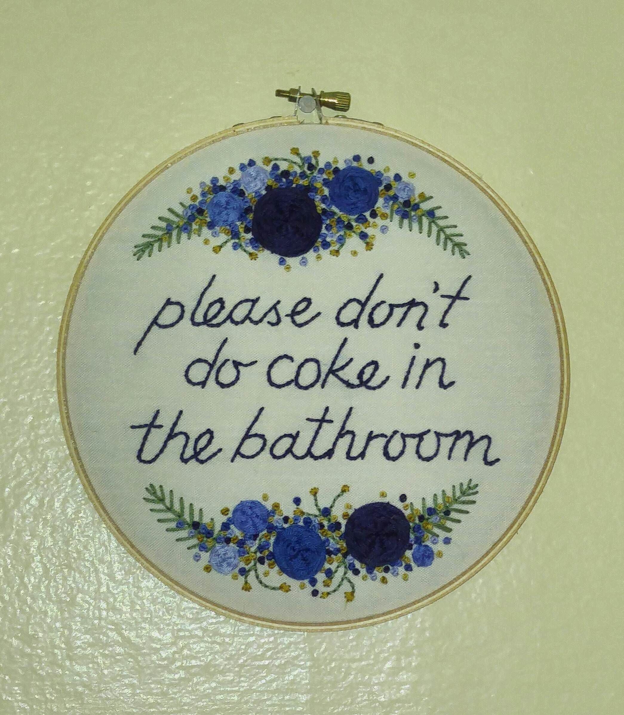 Visiting my brother in Louisiana for Mardi Gras. When nature called, I was greeted by this lovely needlepoint.