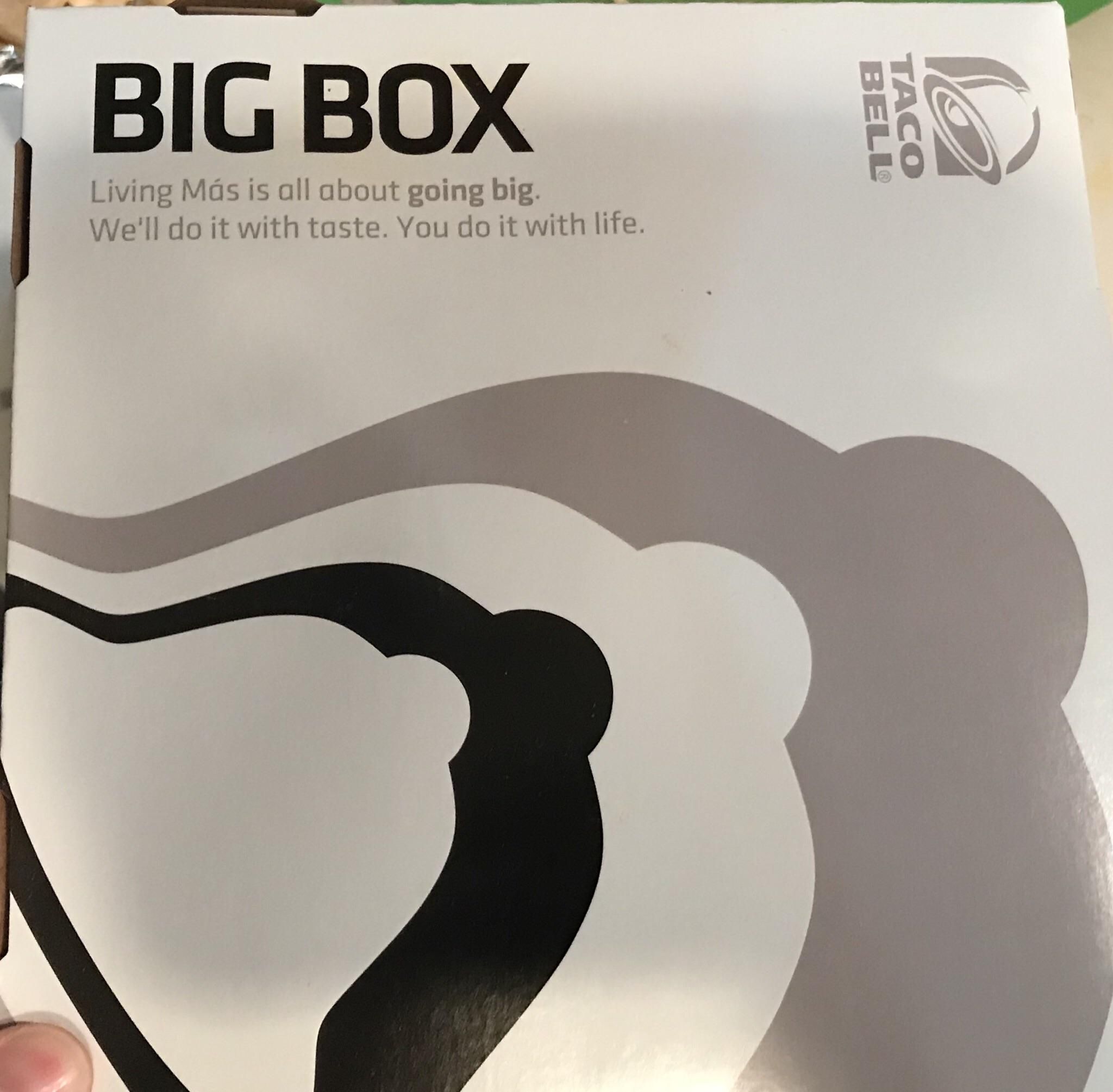 Taco Bell’s big box looks like a bra sizing chart.