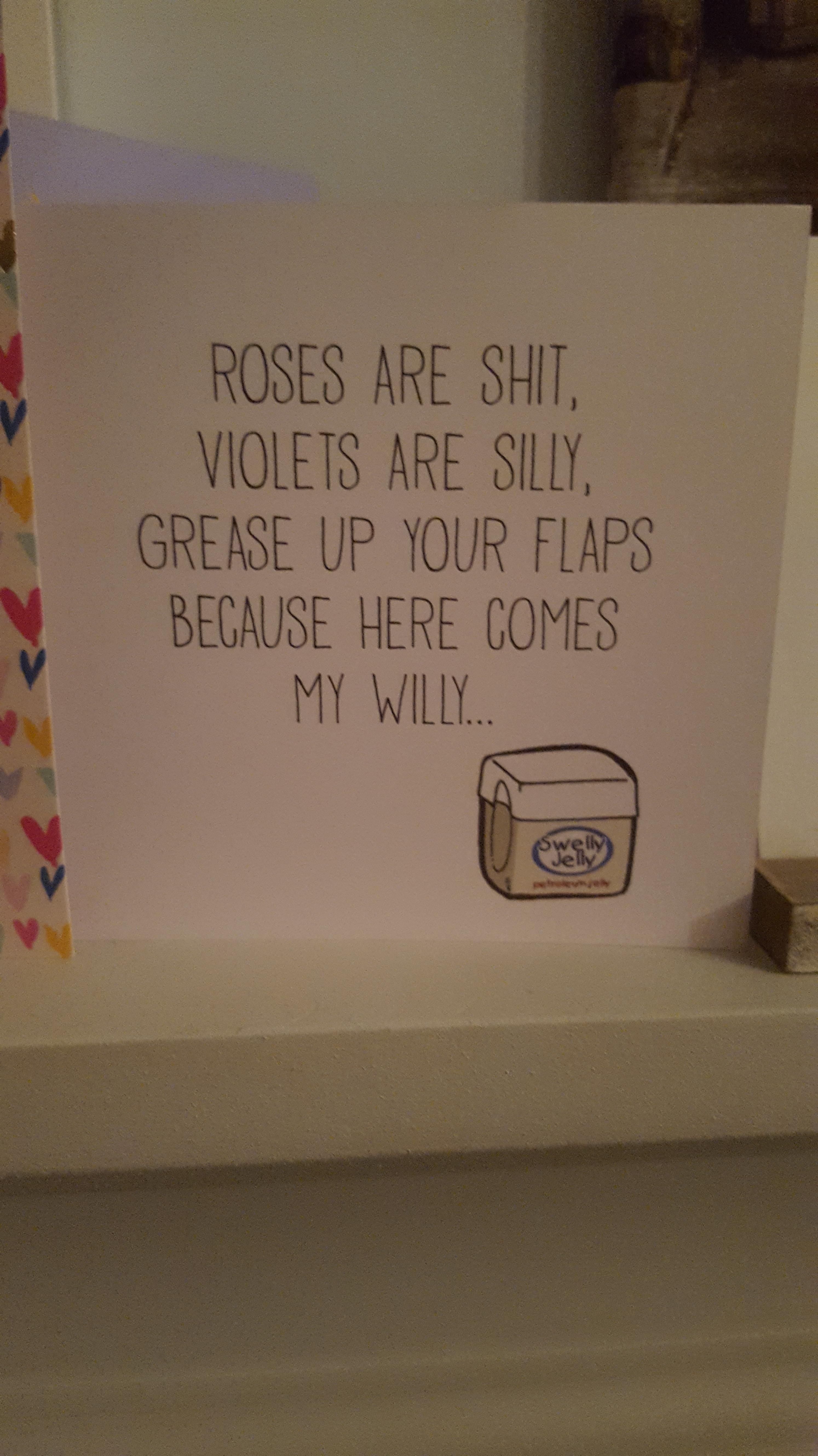 Cheeky Valentine's card to the wife