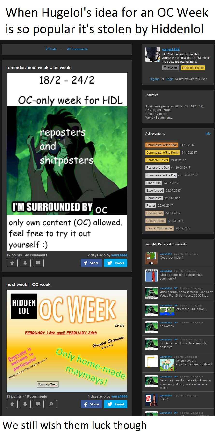 I hope you're all prepared for Sunday!