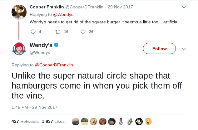 Wendy's social media manager is killing it