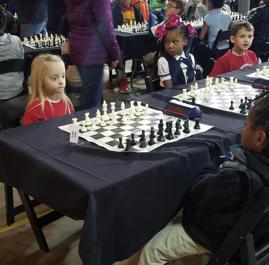 Friend of mine’s daughter was in a chess competition. Safe to say she brought her game face.