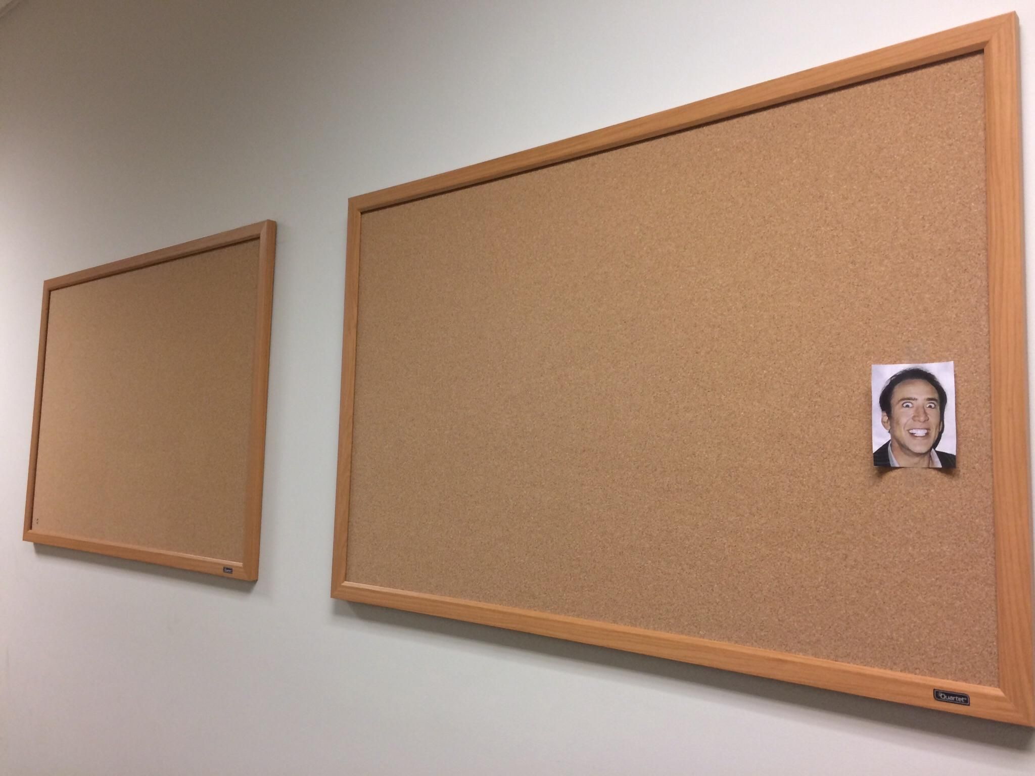 My job put up poster boards so we could put up cute/fun office pictures. I got to it first.