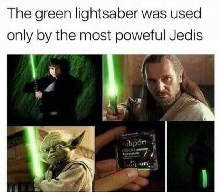 *lightsaber sound and black guy chuckling