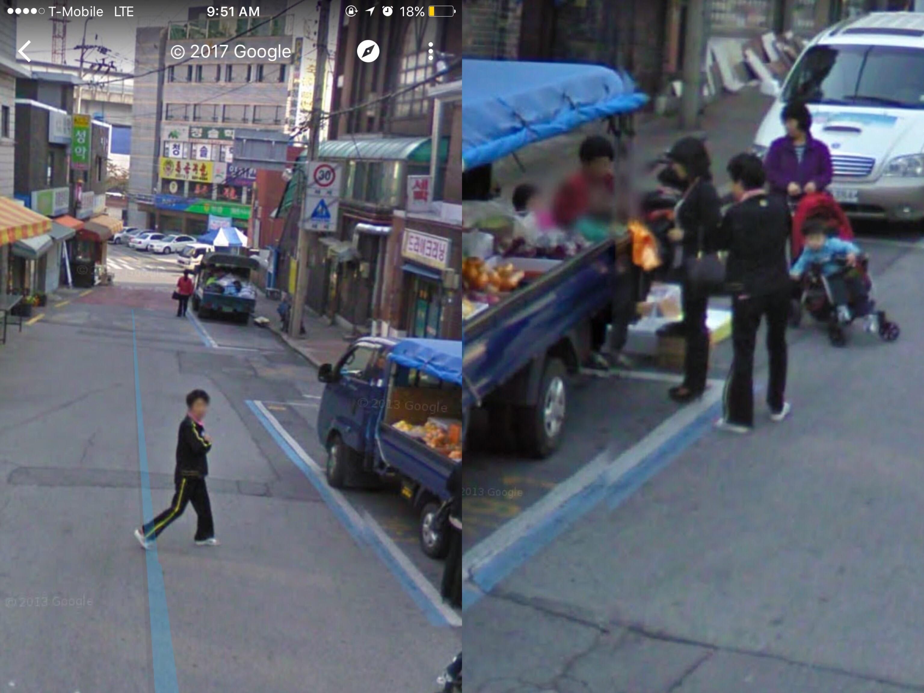 I was on google street view to see how much Korea has changed since I visited and I found my grandma checking out the food truck
