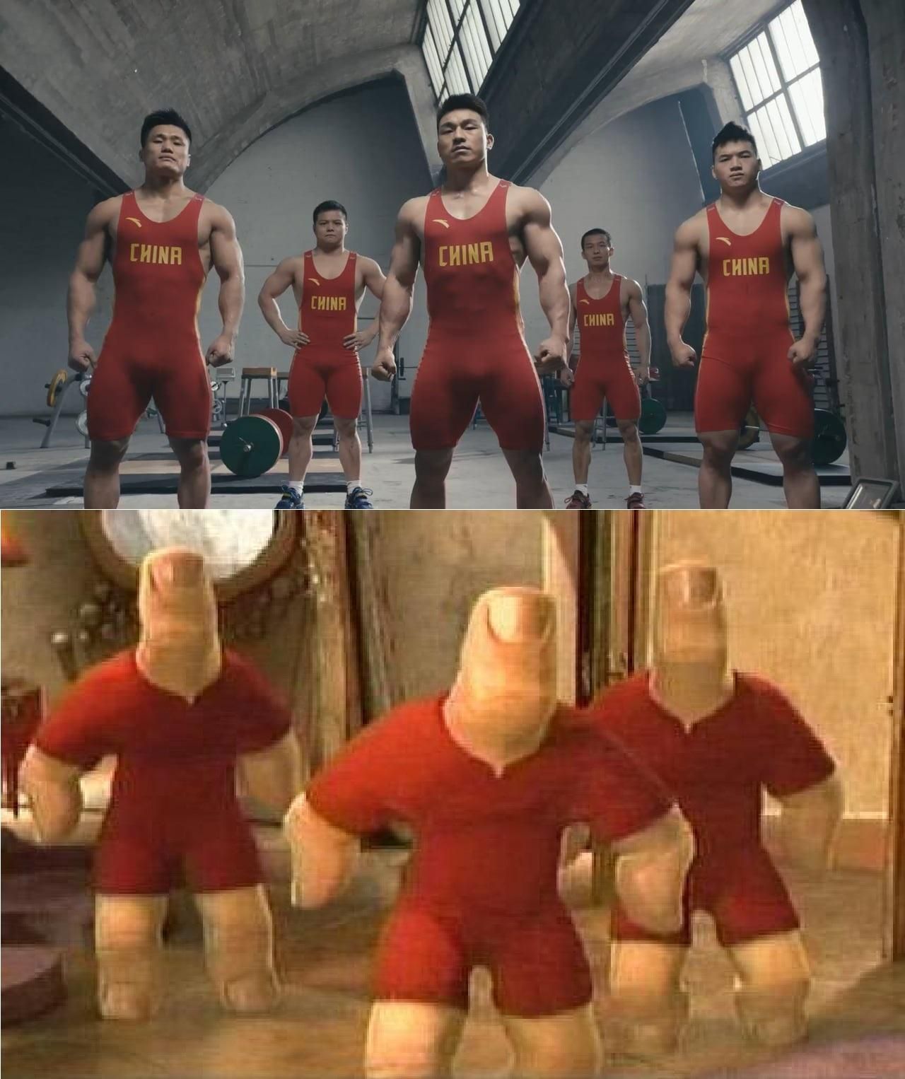 Chinese Olympic body builders