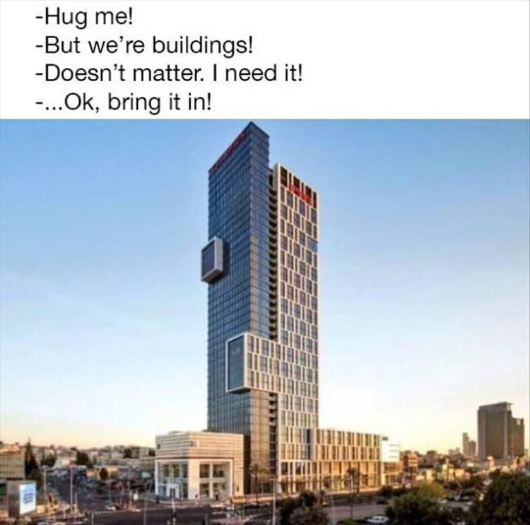 Hugging buildings
