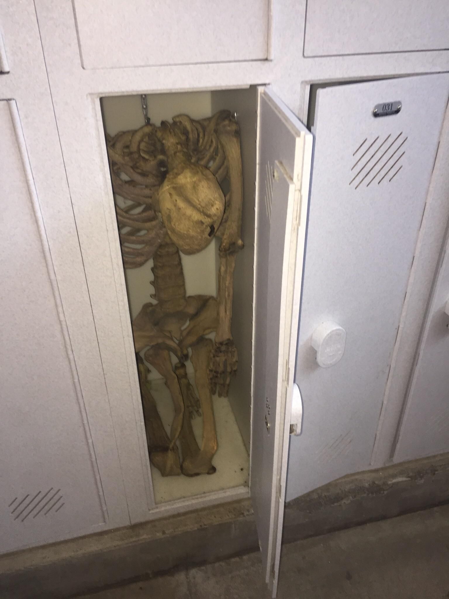 Opened up a locker after water polo and almost shit myself