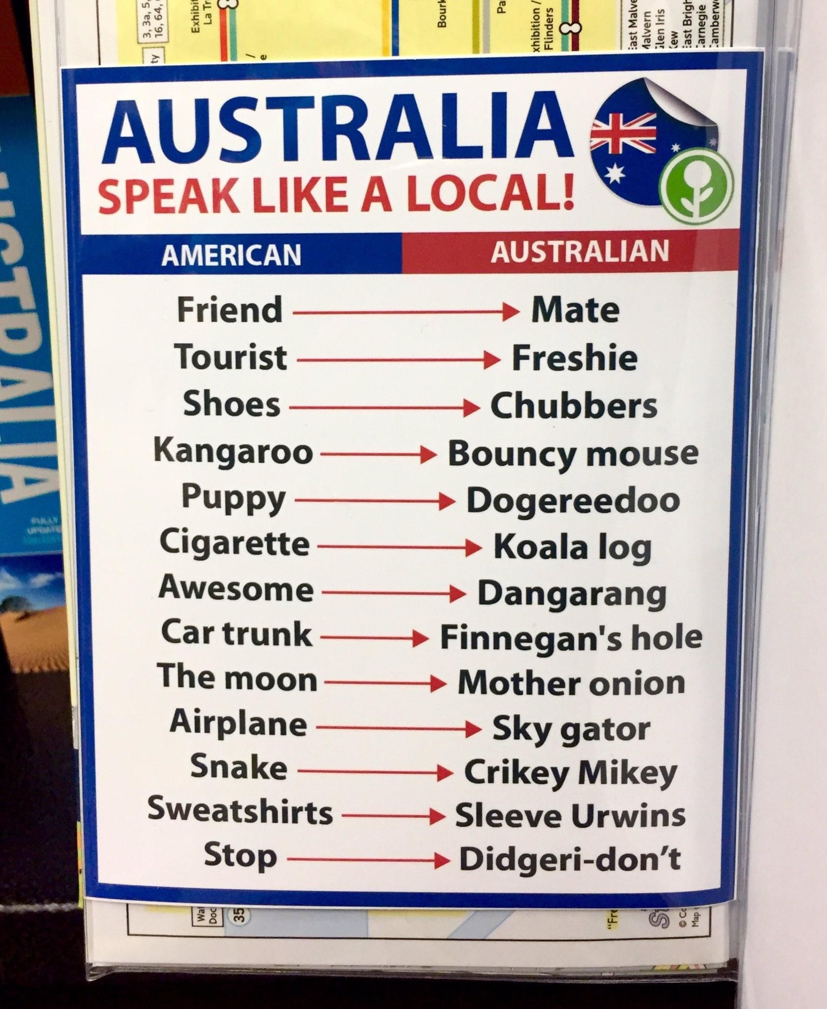 Not sure that's how Australian English works